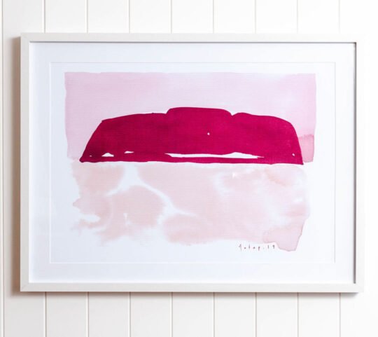 ULURU PINK SUNSET FRAMED GLASS ART PRINT