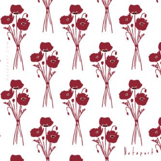 POPPIES BOUQUET 1C RED REPEAT