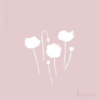 POPPIES FLAT 2 MAUVE E ILLUSTRATION