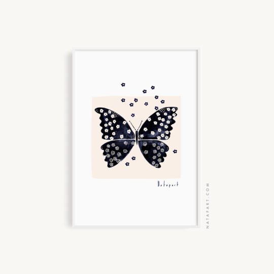 FLORAL BUTTERFLY ART PRINT