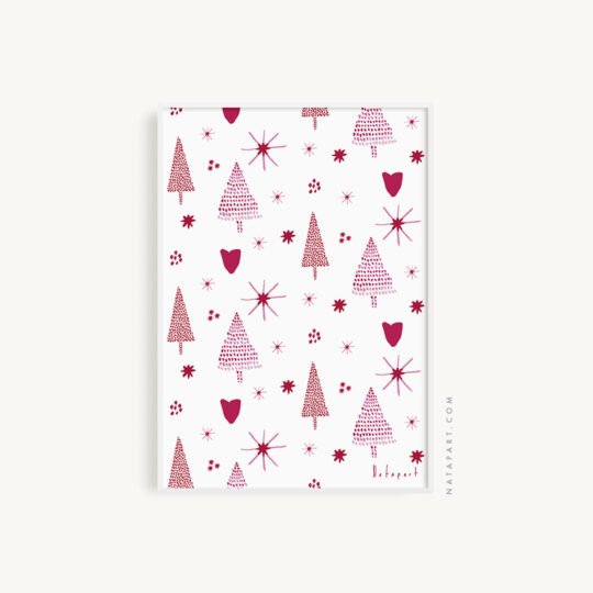 PINK CHRISTMAS TREE PRINTABLE ART - Image 2
