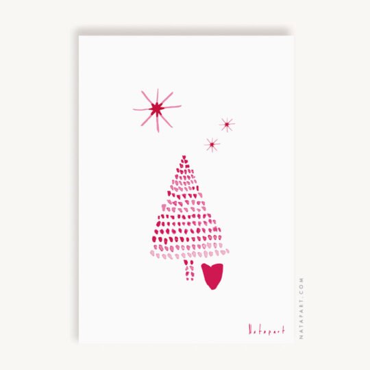 PINK CHRISTMAS TREE PRINTABLE ART - Image 4