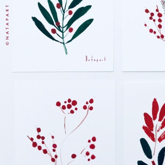Christmas Foliage Greeting Card Set B - Image 3