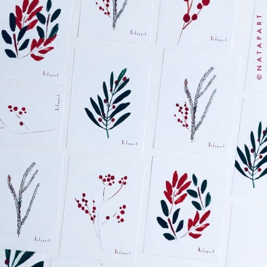 Christmas Foliage Greeting Card Set B - Image 4