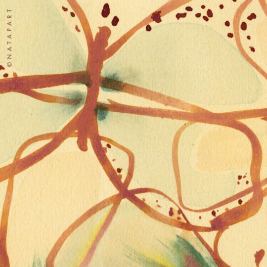 Lines Butterflies Original Watercolour Painting - Image 4