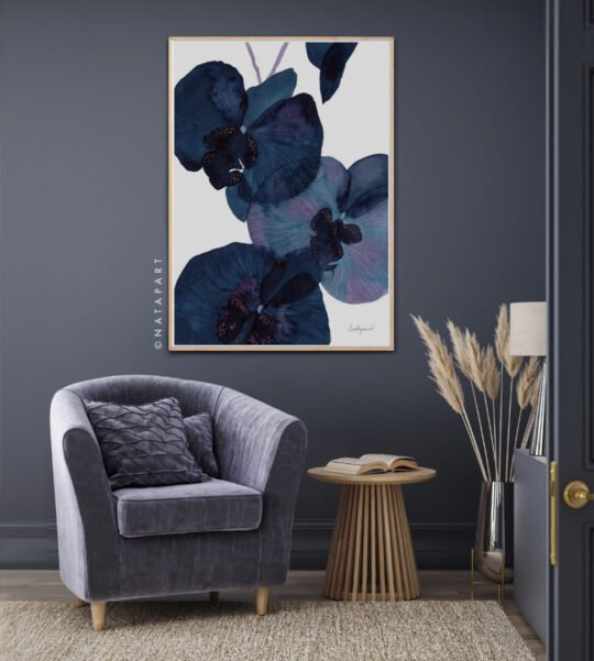 Blue Orchid 1 Limited Edition Size 150 x 100cm on Canvas - Image 2