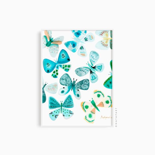 Aqua Butterflies #3 - Image 2