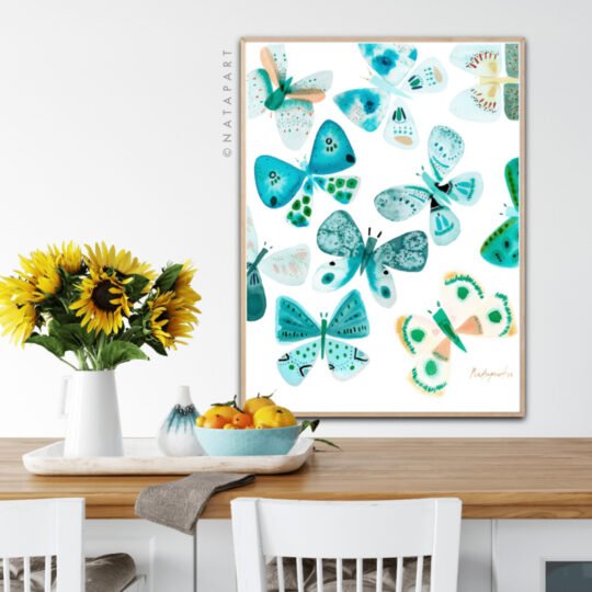 Aqua Butterflies #3 - Image 5