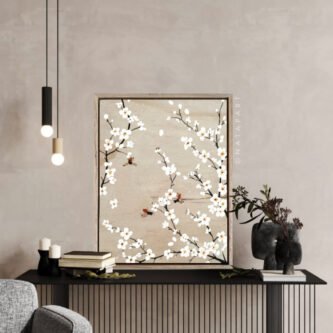 Cherry Blossoms & Bees Framed